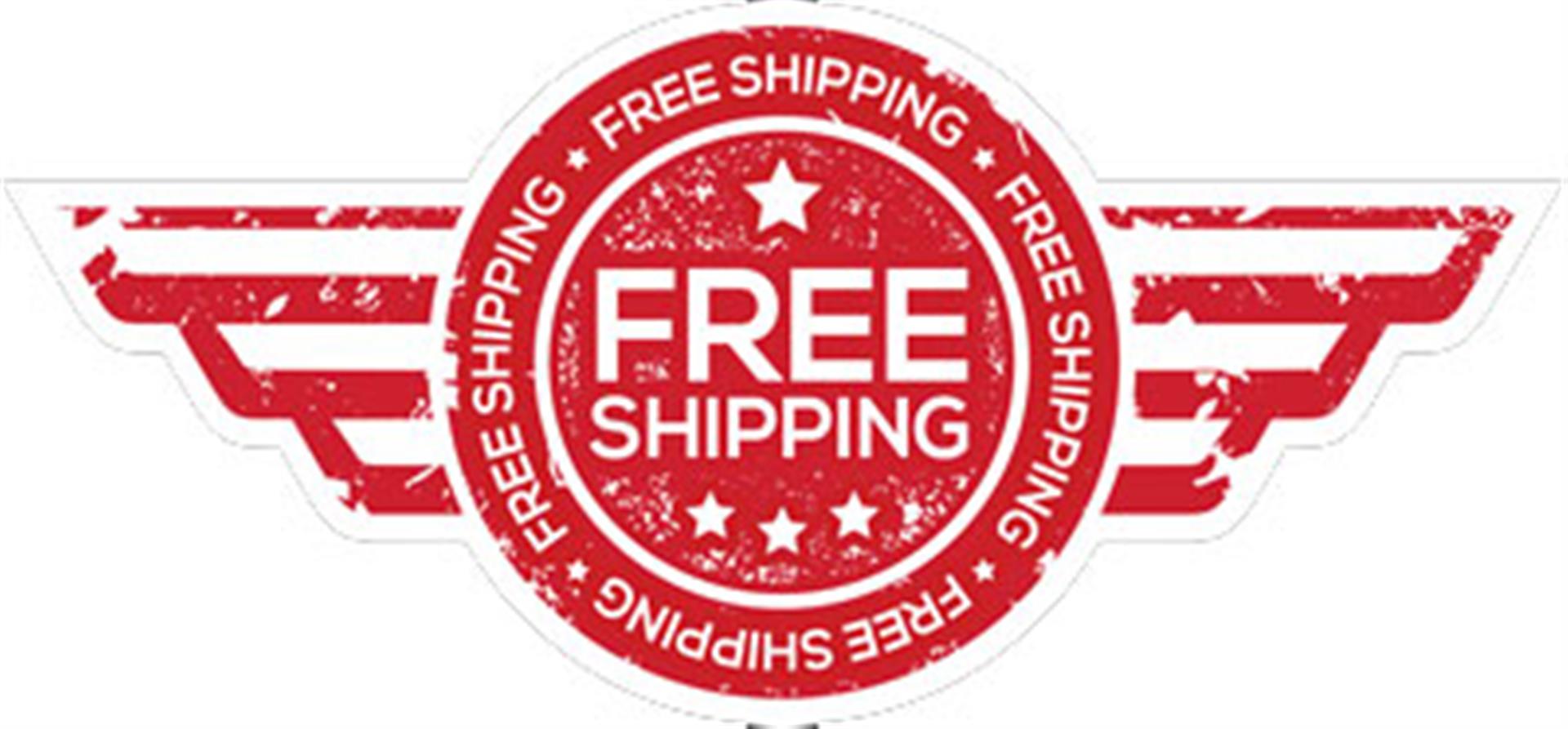 Red "Free Shipping" banner