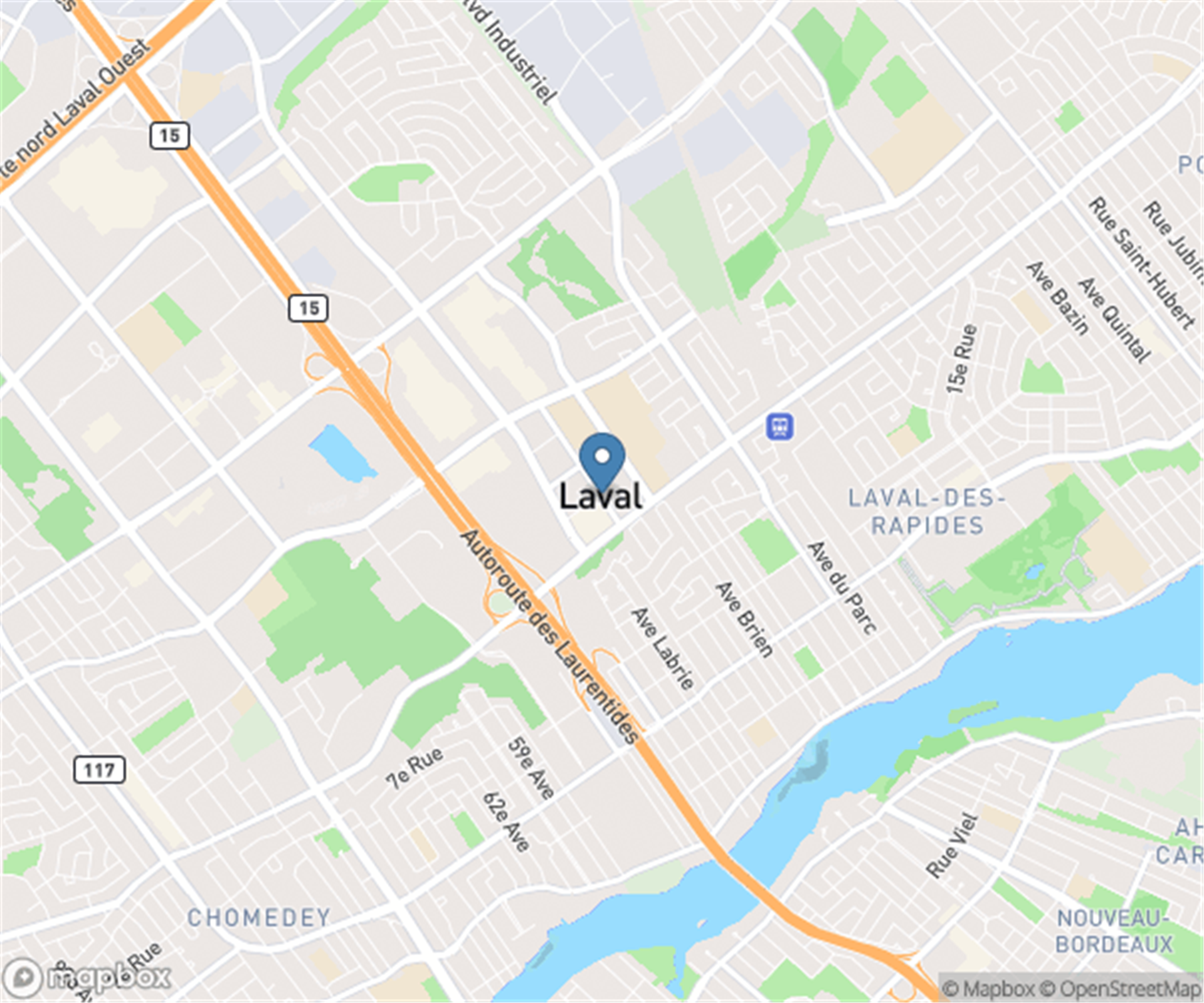 Map pin showing Laval location for Boutique Mags a Rabais