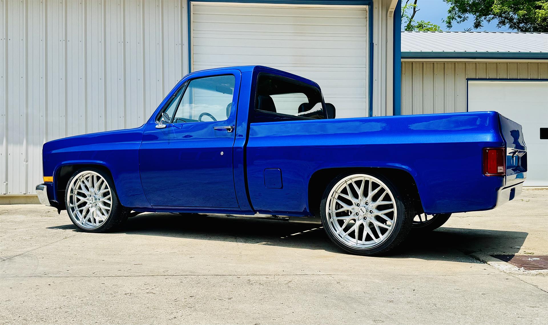 Classic truck with custom wheels